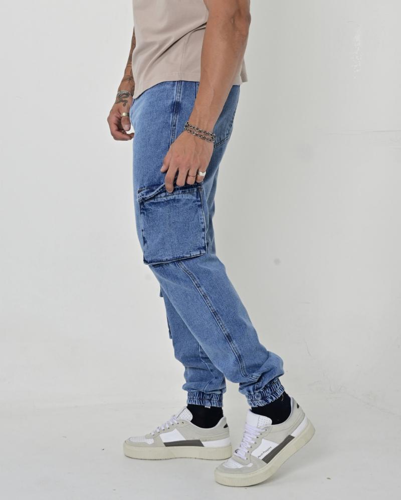LEW & YES JEANS JOGGER CARGO SEBASTIAN AZUL V24
