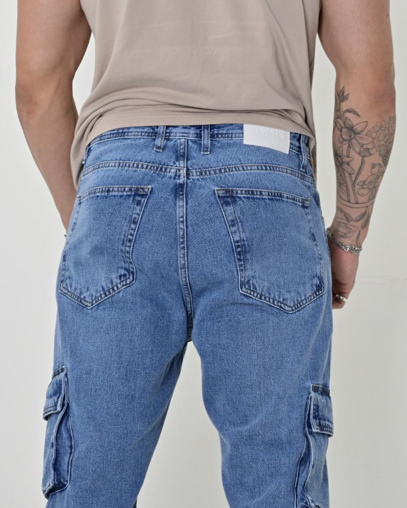 LEW & YES JEANS JOGGER CARGO SEBASTIAN AZUL V24