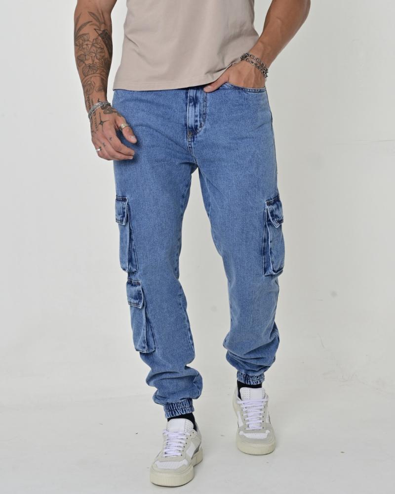 LEW & YES JEANS JOGGER CARGO SEBASTIAN AZUL V24