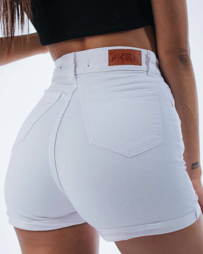 PINK ROCK SHORT SIRIA BLANCO C/DOBLADILLO V25