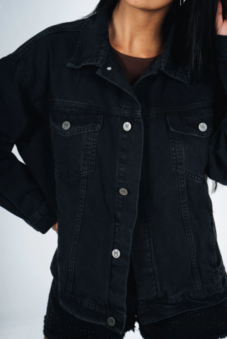 PINK ROCK JEANS JACKET OVER GINGER W25