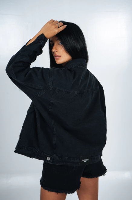 PINK ROCK JEANS JACKET OVER GINGER W25