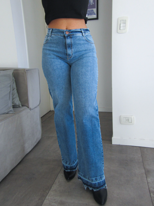 PINK ROCK JEANS WIDE LEG BLUELISH W26