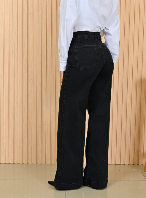 DIWAY JEANS WIDE LEG ELASTI, TIRO ALTO W26