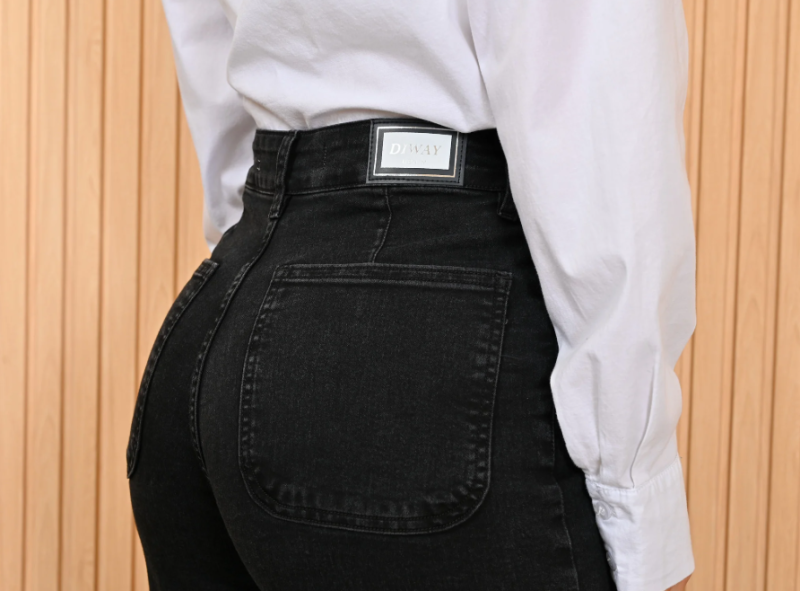 DIWAY JEANS WIDE LEG ELASTI, TIRO ALTO W26