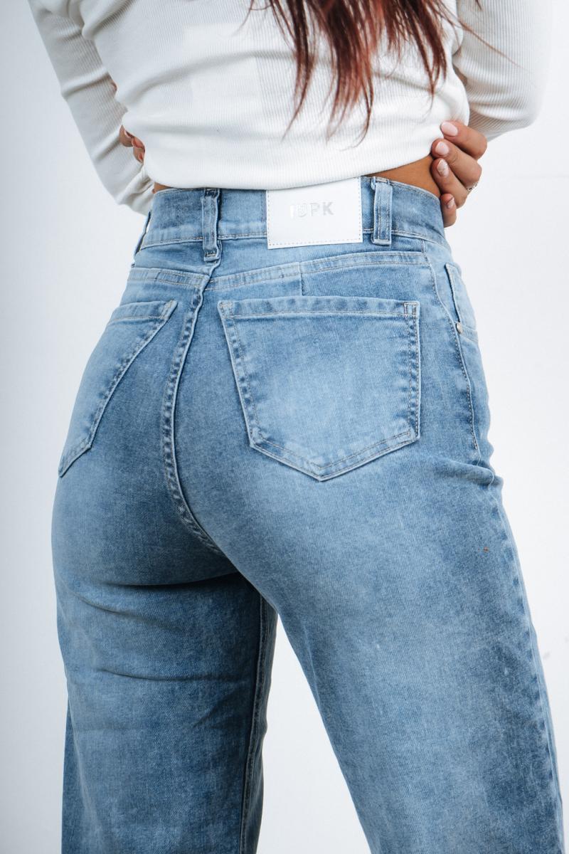 PINK ROCK JEANS WIDE TULUM W25