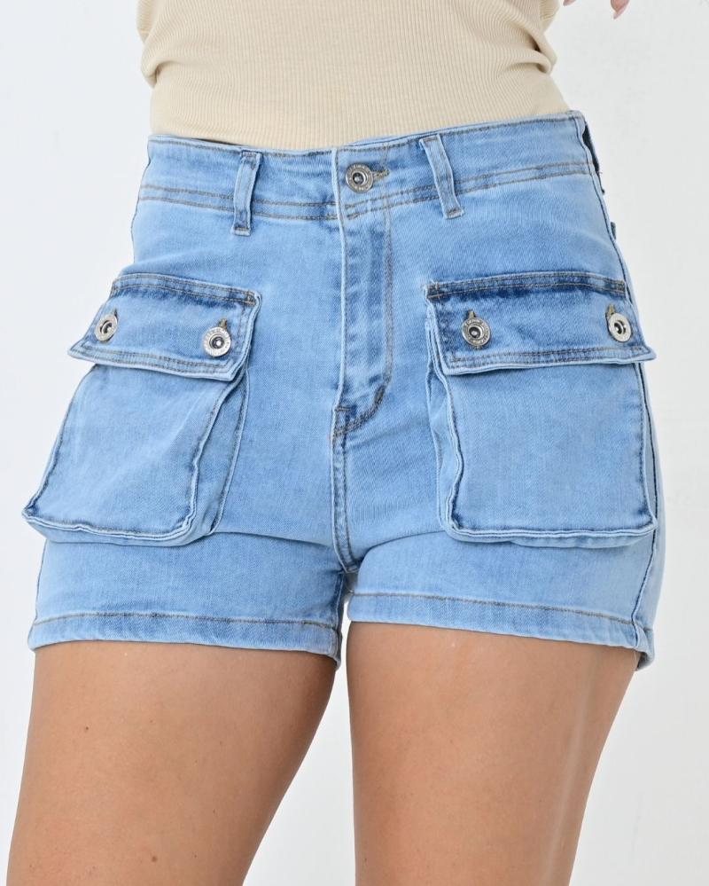 DIWAY SHORT JEANS CELESTE FRENTE CARGO ELAST.