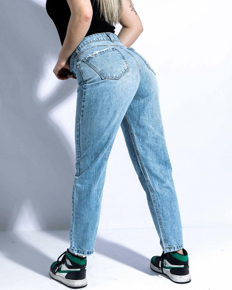 PINK ROCK JEANS MOM VENUS CELESTE	W23