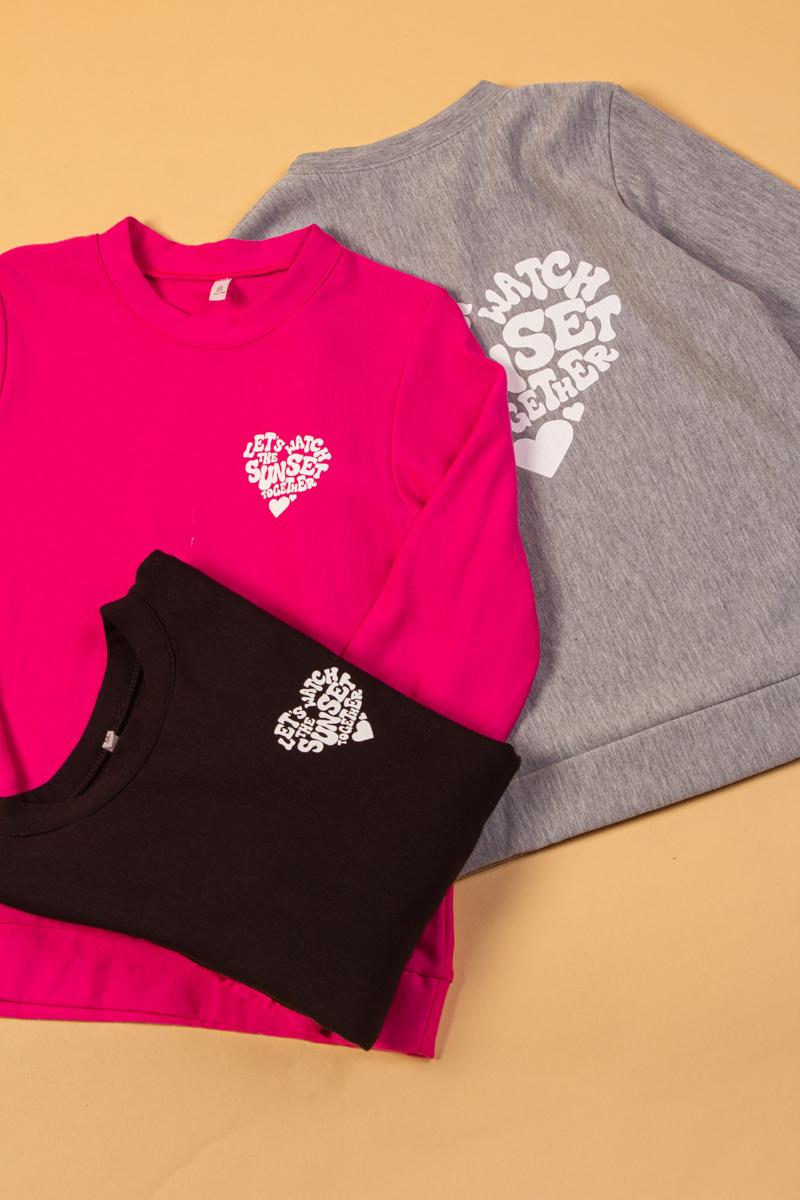 PINK MANIA BUZO FRIZA DOBLE ESTAMPA LET´S WATCH THE SUNSET TOGETHER W23