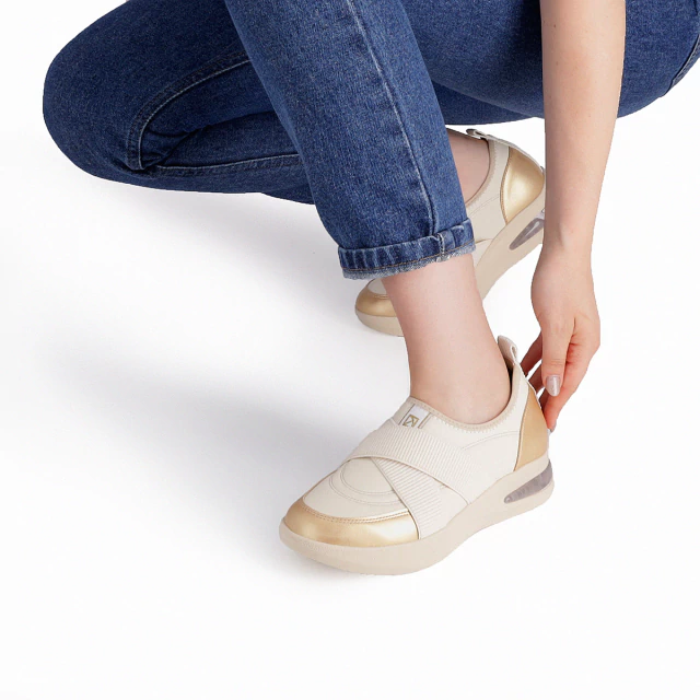 PICCADILLY ZAPATILLA STRETCH SOFT METALIZADA W25