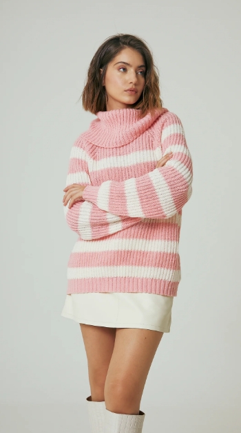 MONSSONA POLERON RAYADO OVERSIZE W24