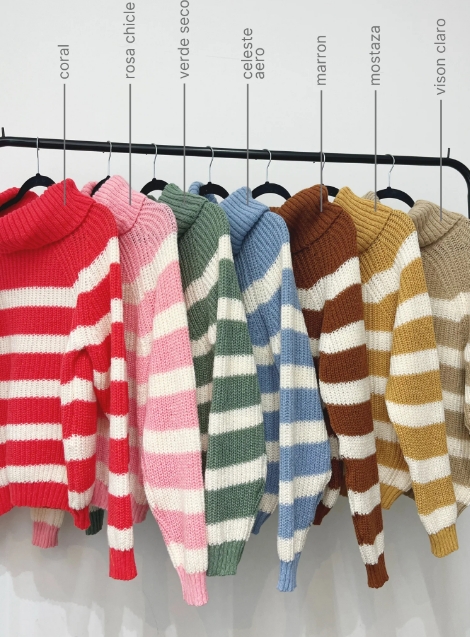 MONSSONA POLERON RAYADO OVERSIZE W24