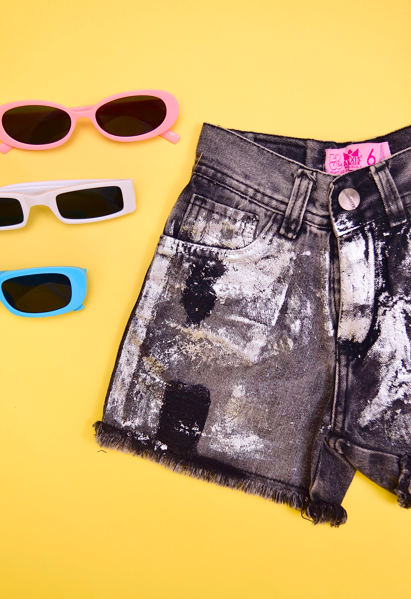 ALEXIS SHORT NA NEGRO LAVADO C/BRILLO V25