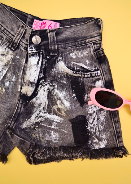 ALEXIS SHORT NA NEGRO LAVADO C/BRILLO V25