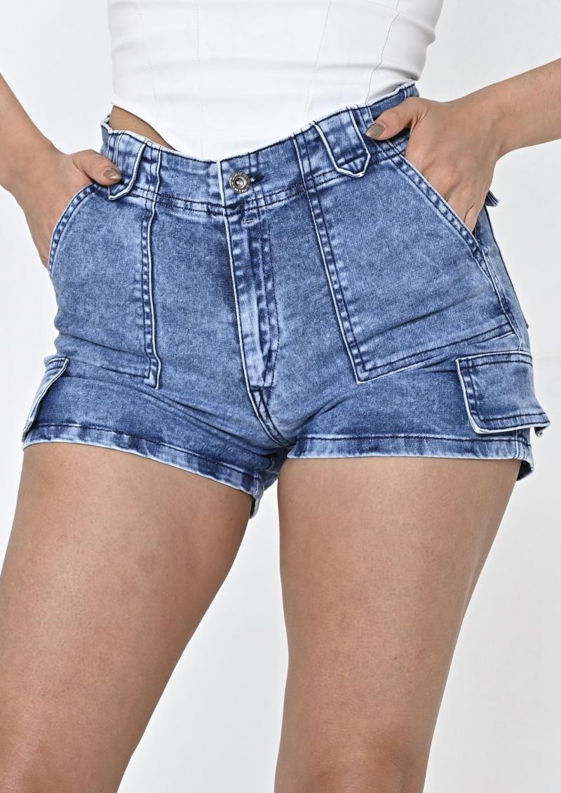 DIWAY SHORT JEAN CARGO ELAST. BOLSILLO CUADRADO Y TAPA V24
