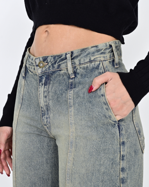 DIWAY JEANS FLOR BAGGY OXIDO W25