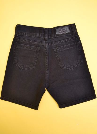 ALEXIS JEANS KIDS BERMUDA RELAX BLACK C/ ROT. V25