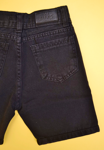 ALEXIS JEANS KIDS BERMUDA RELAX BLACK C/ ROT. V25