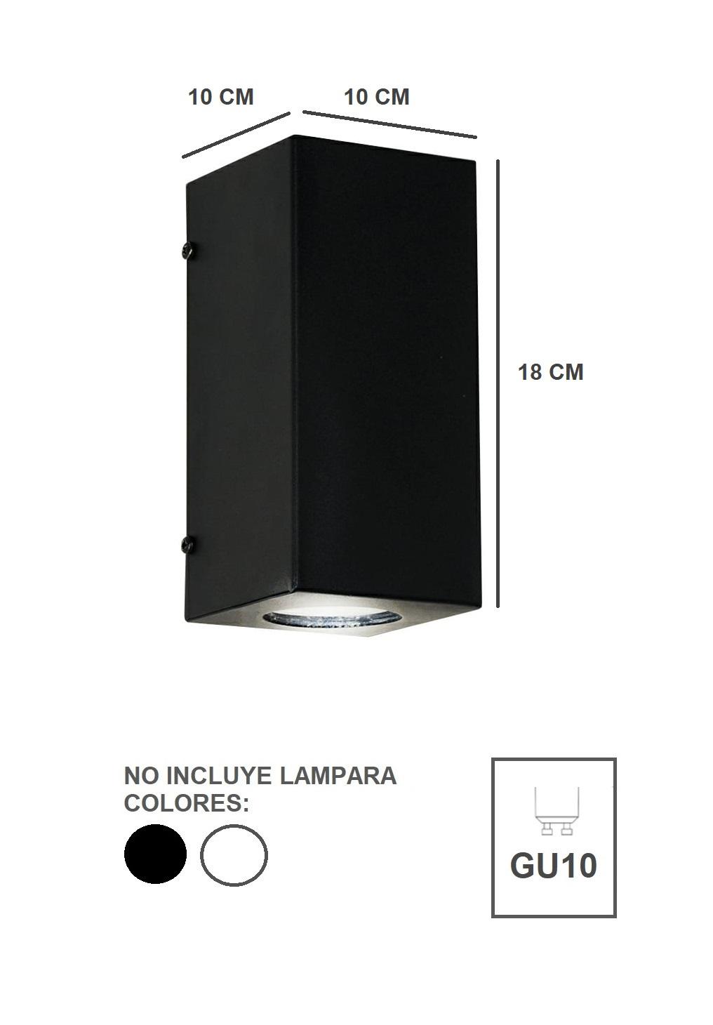 Aplique Bidireccional AP205 Blanco Negro Para Dicroica