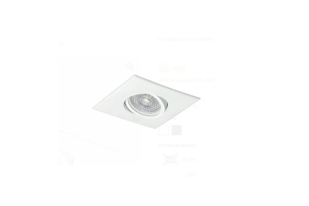 Spot Embutir PVC Cuadrado Blanco Negro Móvil Dicroica LED 7W Dimerizable