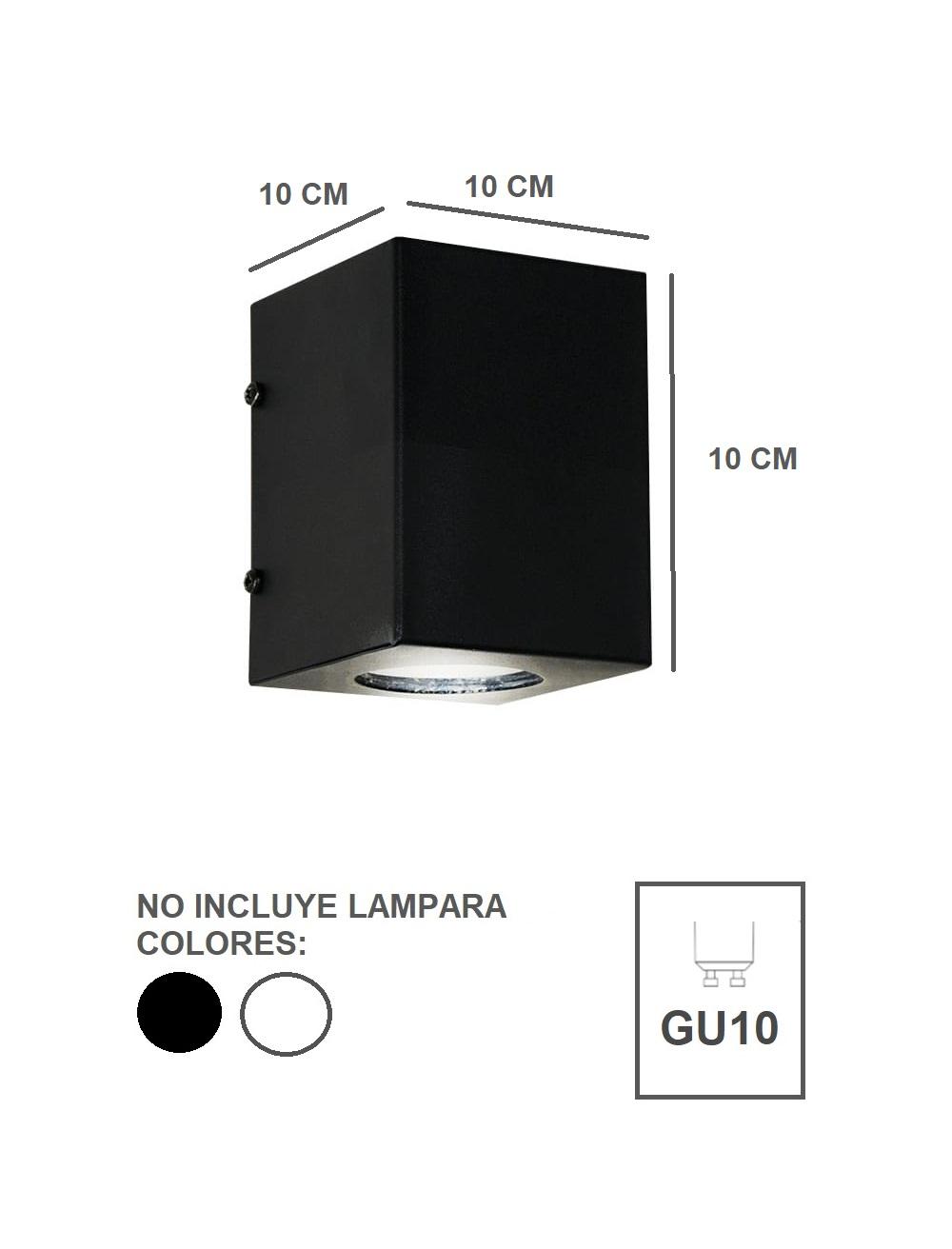 Aplique Unidireccional AP105 Blanco Negro Para Dicroica