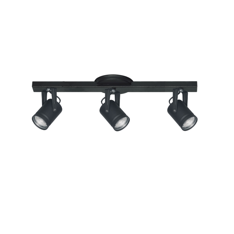 Base Riel 3 Spot Recto Blanco / Negro Dicroica Led 7w