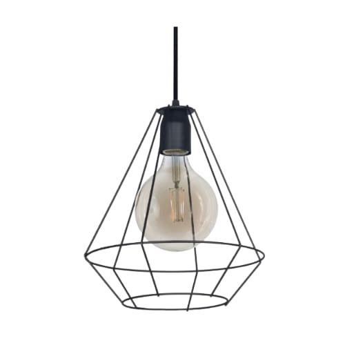 Colgante "Jaula" Grande Blanco Negro Para Lampara LED E27