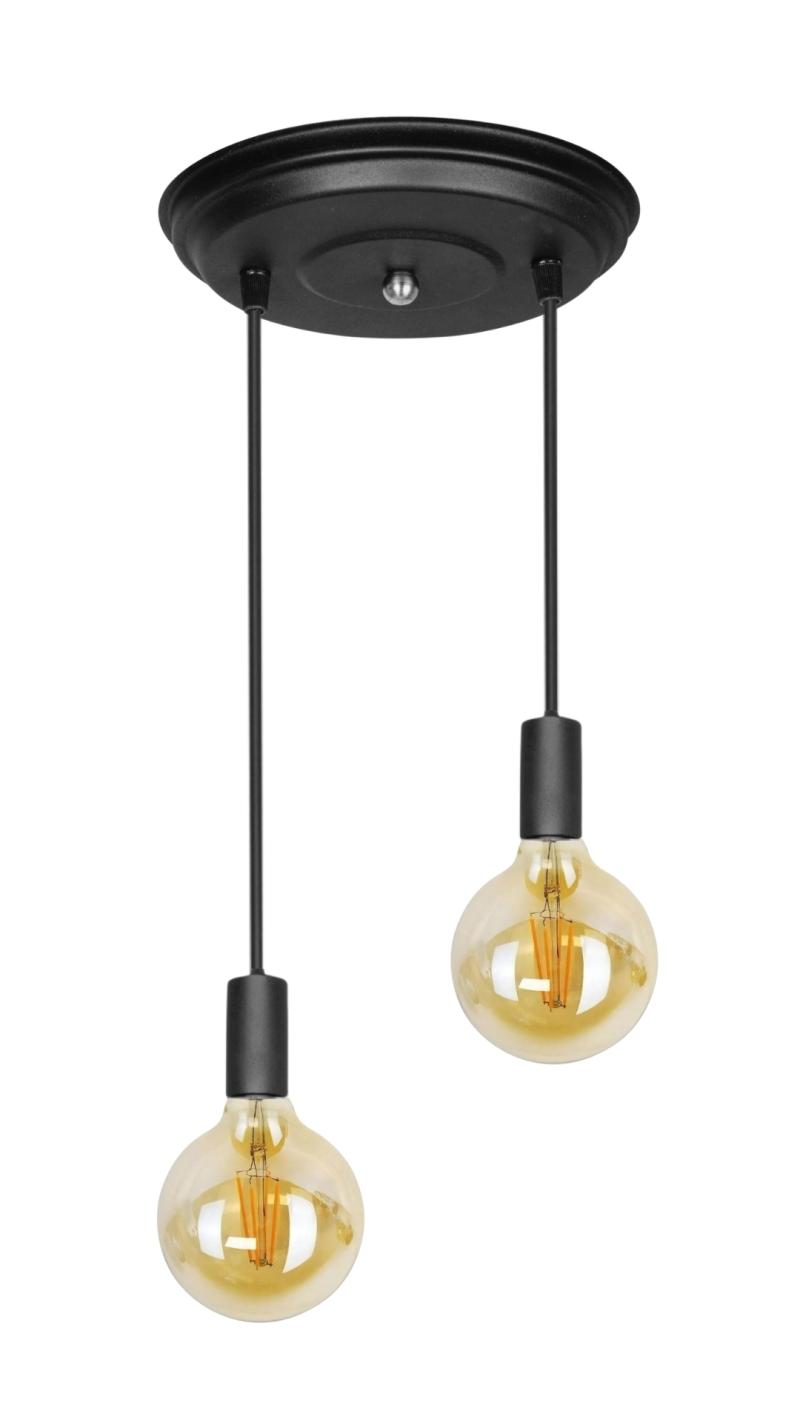 Base Redonda con 2 Colgante Portalamparas PVC