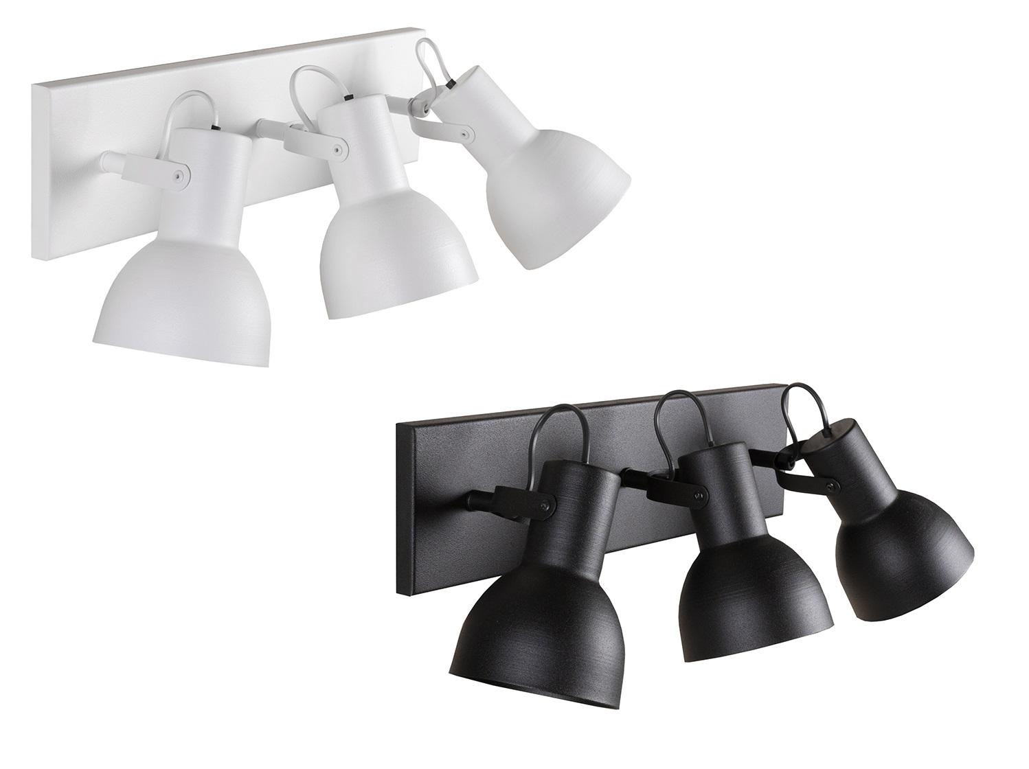 Aplique Pared Industrial 3 Luces Blanco Negro