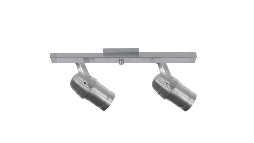 Base Riel 2 Spot Cinema Acero Dicroica Led 7w