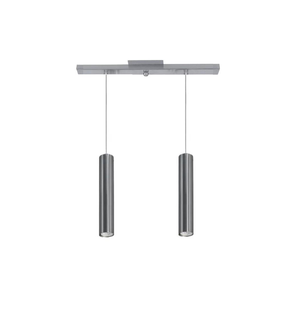 Base con 2 Colgante Tubo 35 cm Acero Para Dicroica LED
