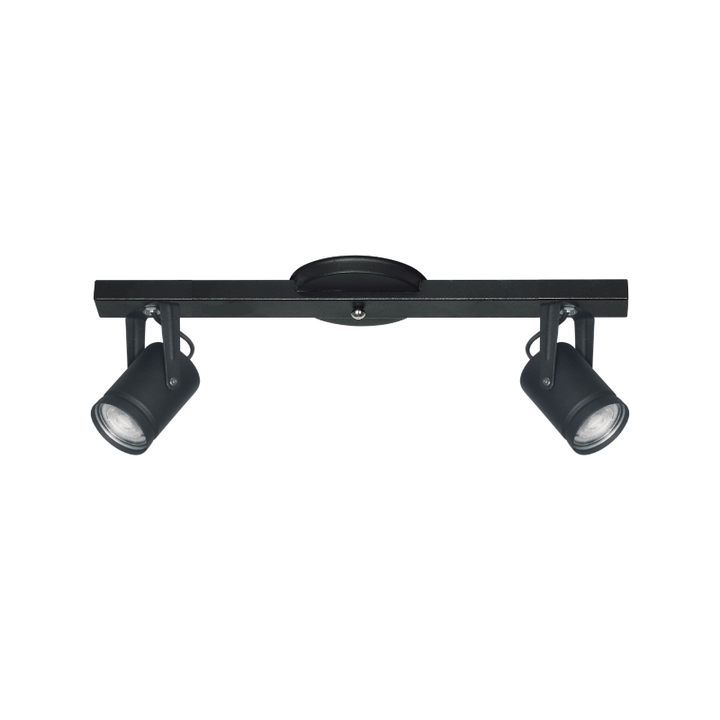Base Riel 2 Spot Recto Blanco / Negro Dicroica Led 7w
