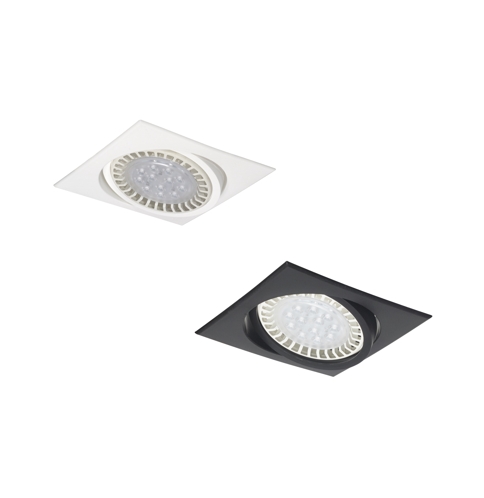 Spot Embutir PVC Cuadrado Blanco Negro Móvil AR111 LED 11W