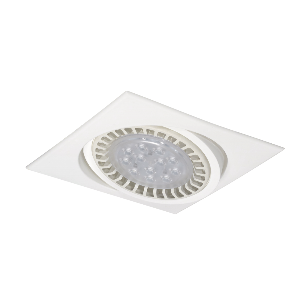Spot Embutir PVC Cuadrado Blanco Negro Móvil AR111 LED 11W