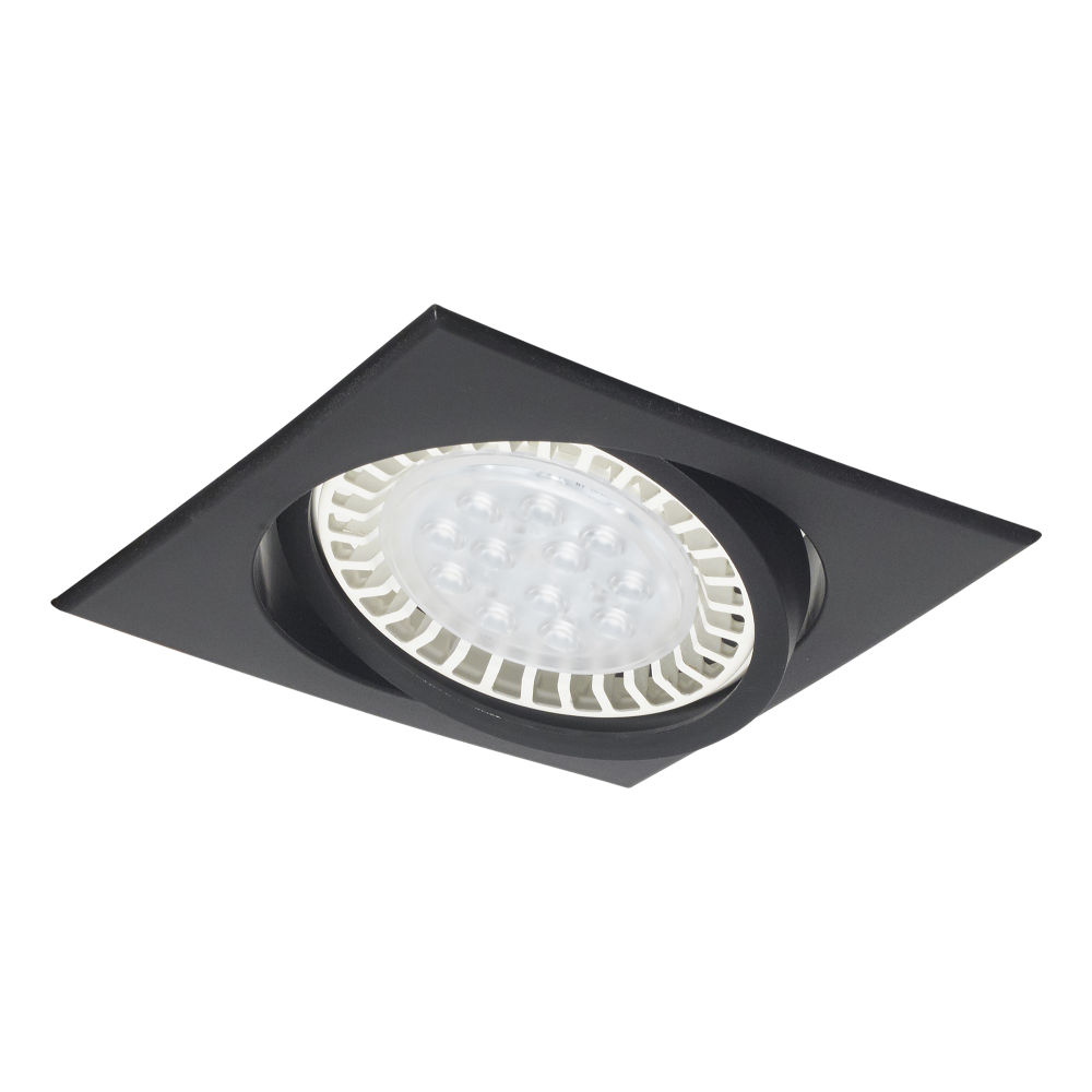 Spot Embutir PVC Cuadrado Blanco Negro Móvil AR111 LED 11W
