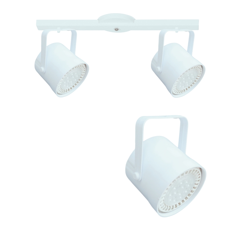 Base Riel 2 Spot Tacho PVC Blanco / Negro AR111 LED 11w