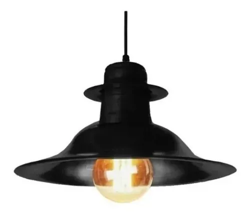 Colgante Negro Vintage Sombrero Ideal Decoracion Vintage Led