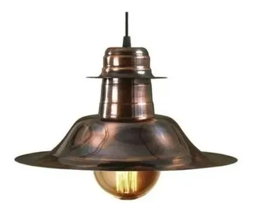 Colgante Cobreado Vintage Sombrero Ideal Decoracion Vintage Led