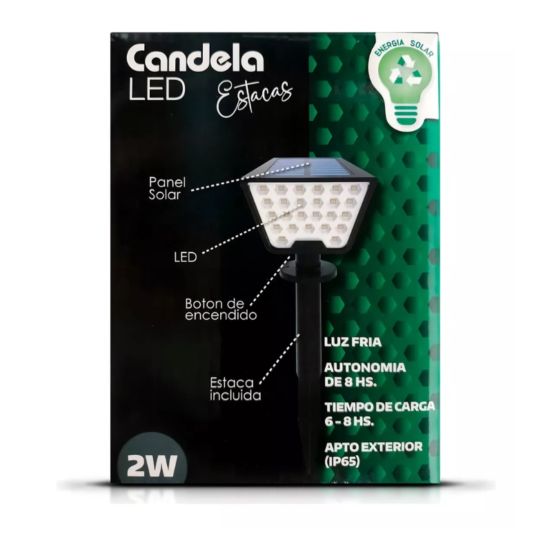 Estaca Solar Exterior Para Jardin Ip65 Candela Luz Fria