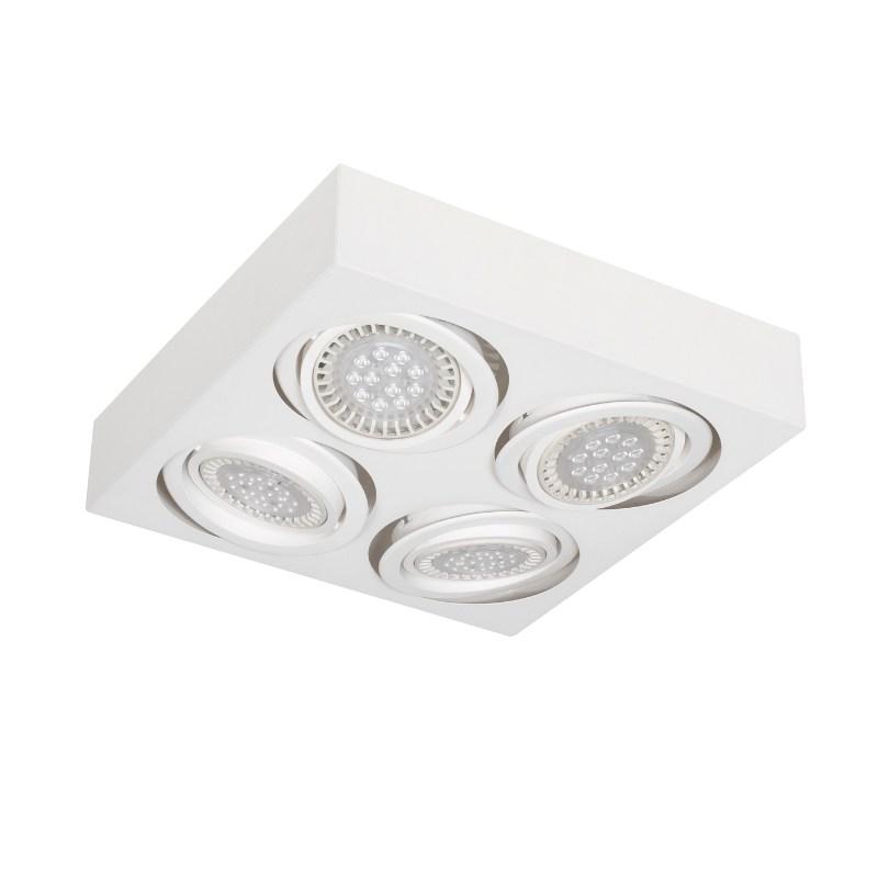 Plafon Aplicar Cuadrado 4 AR111 LED 11W Blanco Negro