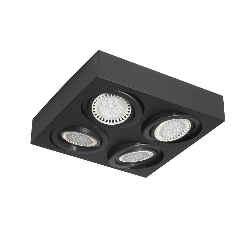 Plafon Aplicar Cuadrado 4 AR111 LED 11W Blanco Negro