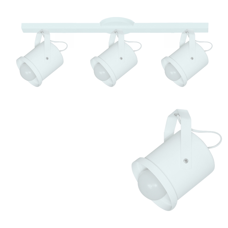 Base Riel 3 Spots Direccionables Para Lampara Led Rosca E27