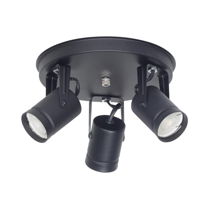 Aplique Plafon Redondo 3 Luces Movil Con Dicroica Led 7W
