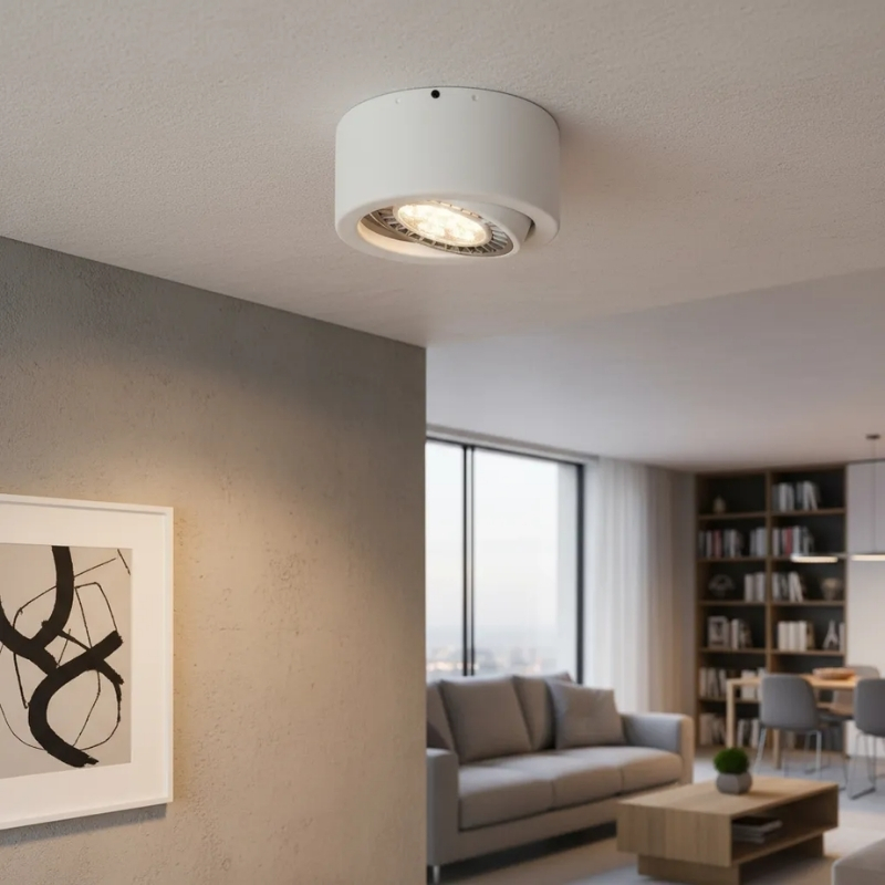 Spot Plafon Monovolumen Movil Blanco Negro Ar111 Led 11w