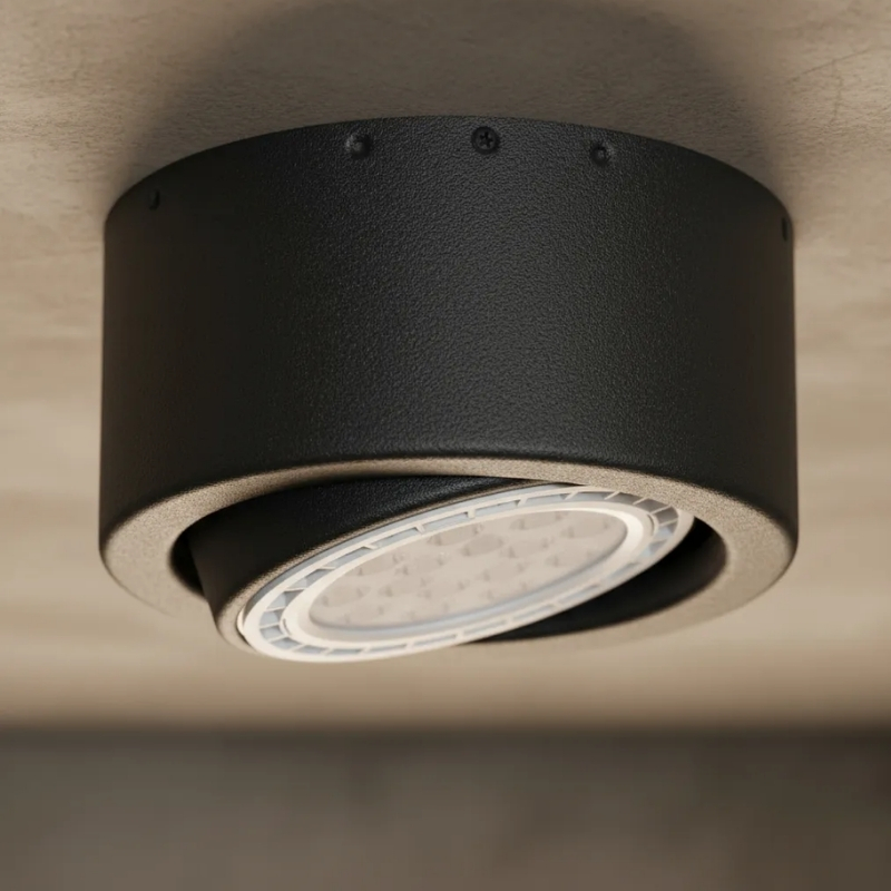 Spot Plafon Monovolumen Movil Blanco Negro Ar111 Led 11w