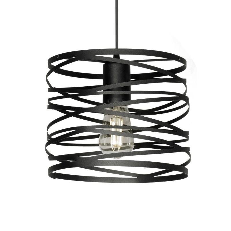 Colgante Espiral 25 Cm Deco Blanco Negro