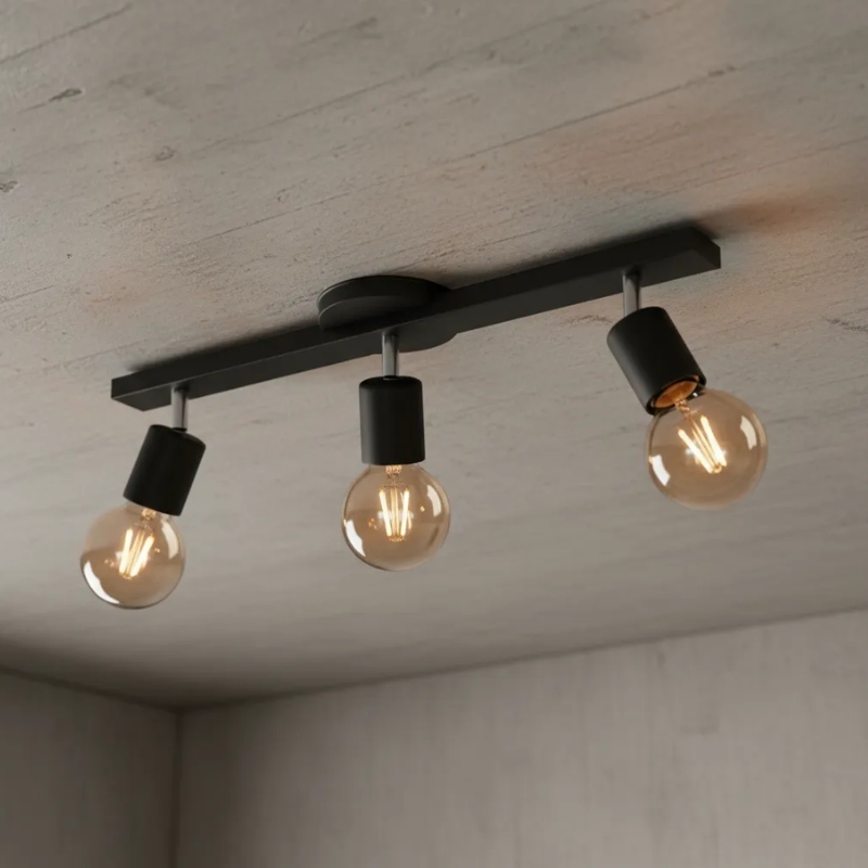 Aplique Barral Techo 3 Luces Moviles E27 Deco Apto Led