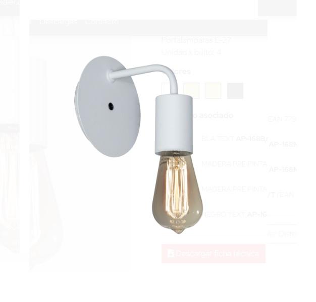 Aplique Pared Ap168 Blanco Negro Apto Vintage Led