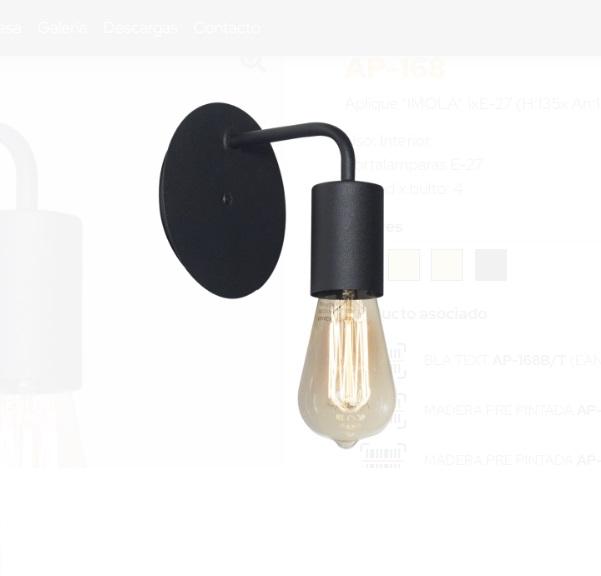 Aplique Pared Ap168 Blanco Negro Apto Vintage Led