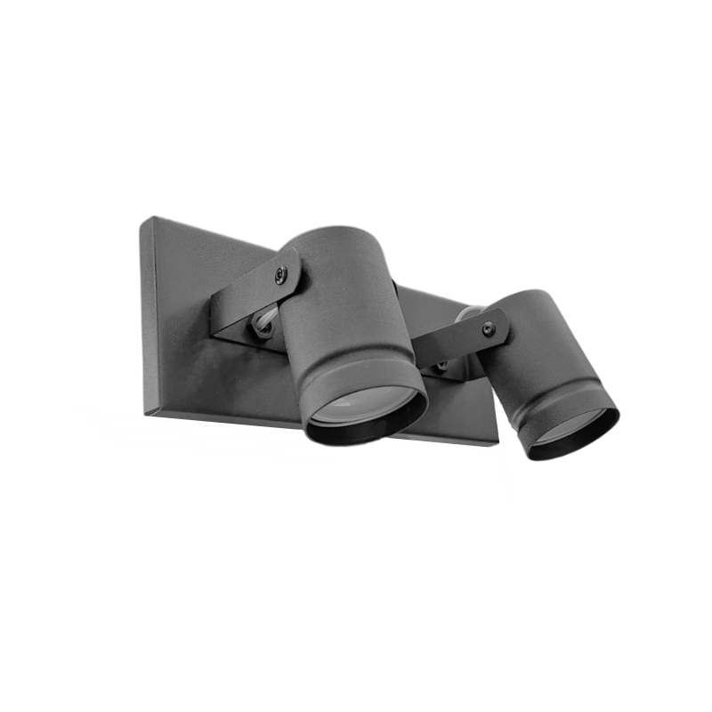 Aplique 2 Luces Moviles Rectos Dicroicas Blanco Negro LED 7w